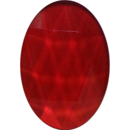 Oval-shaped Faceted Red