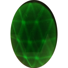 Oval-shaped Faceted Green