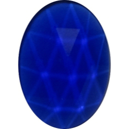 Oval-shaped Faceted Dark Blue