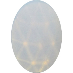 Oval-shaped Faceted White Opal