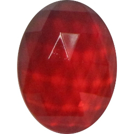 Oval-shaped Faceted Red