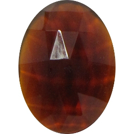 Oval-shaped Faceted Dark Amber