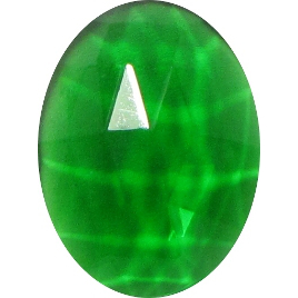 Oval-shaped Faceted Green