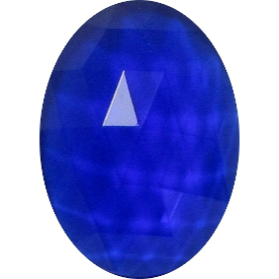 Oval-shaped Faceted Dark Blue